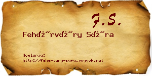 Fehérváry Sára névjegykártya