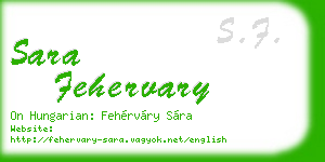 sara fehervary business card